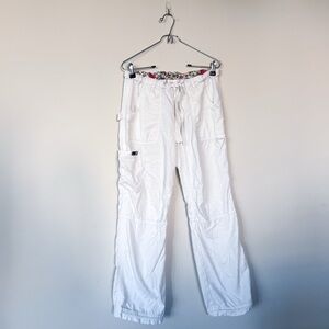 Koi Lindsey Cargo White Scrub Pants Loose Fit Climbing Athleisure Hospital